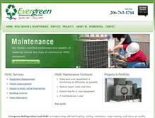 Tablet Screenshot of evergreenhvac.com